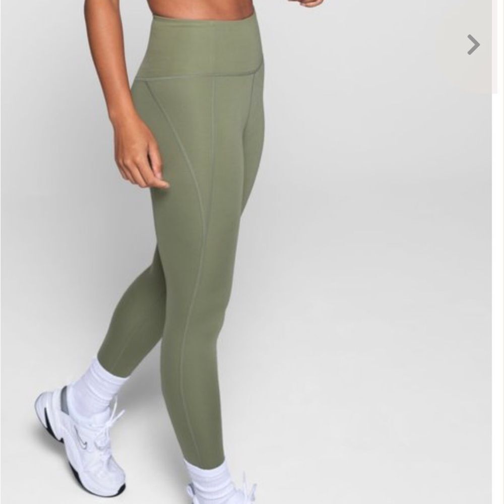 Girlfriend Collective olive green leggings, compression small